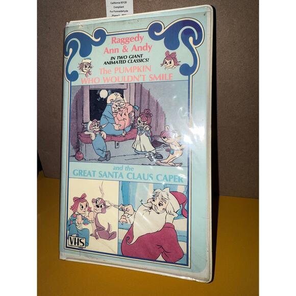 Raggedy Ann & Andy Halloween and Christmas Double Feature VHS Clamshell Case MPI
